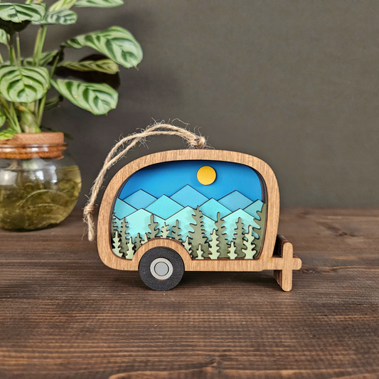3D Camper Christmas Tree Ornament