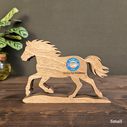 Layered Horse Art with Mountains & Trees