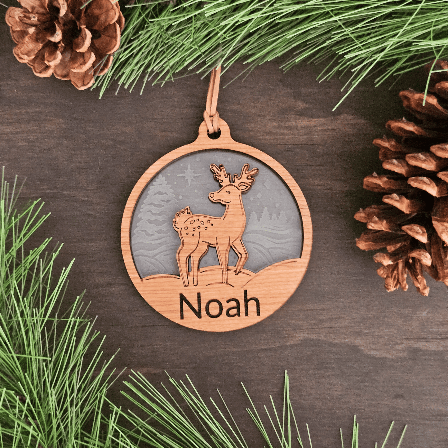 Personalized Baby Animal Christmas Ornament – Bear, Deer, or Fox