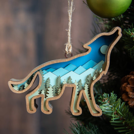 3d Wolf Christmas Tree Ornament
