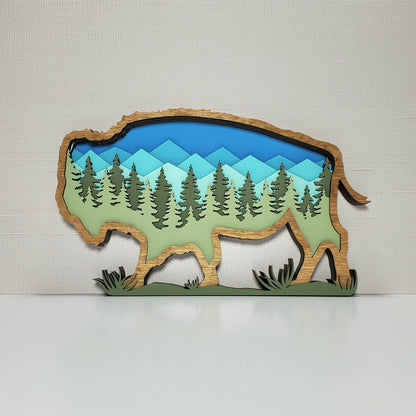 Bear Nursery Art with Mountains & Trees